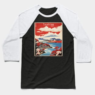 Tsushima Japan Vintage Poster Tourism Baseball T-Shirt